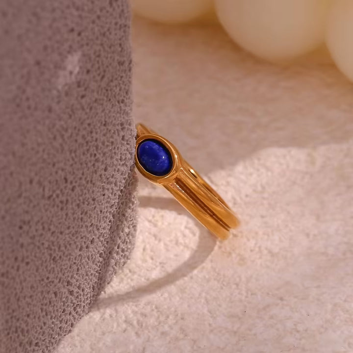 Bague Vintage en Pierre Naturelle Dorée