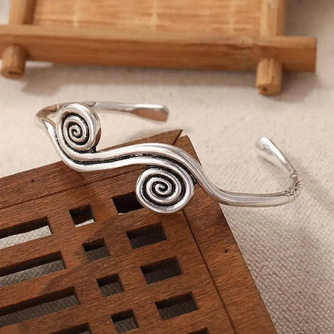 Bracelet double spirale en argent classique