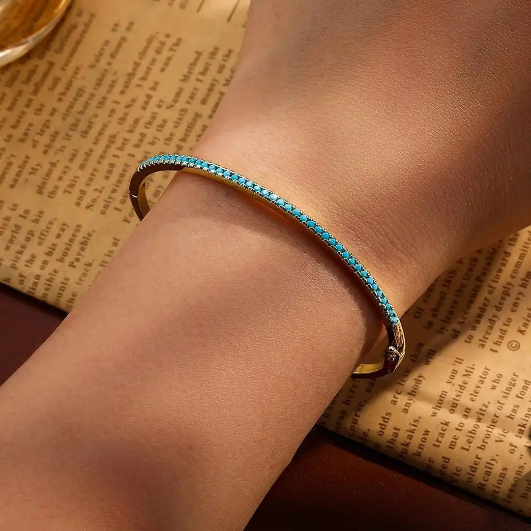 Bracelet en turquoise dorée