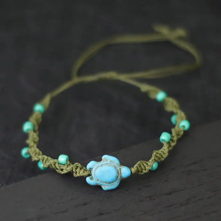 Bracelet en Corde Perlé Tortue Bohème