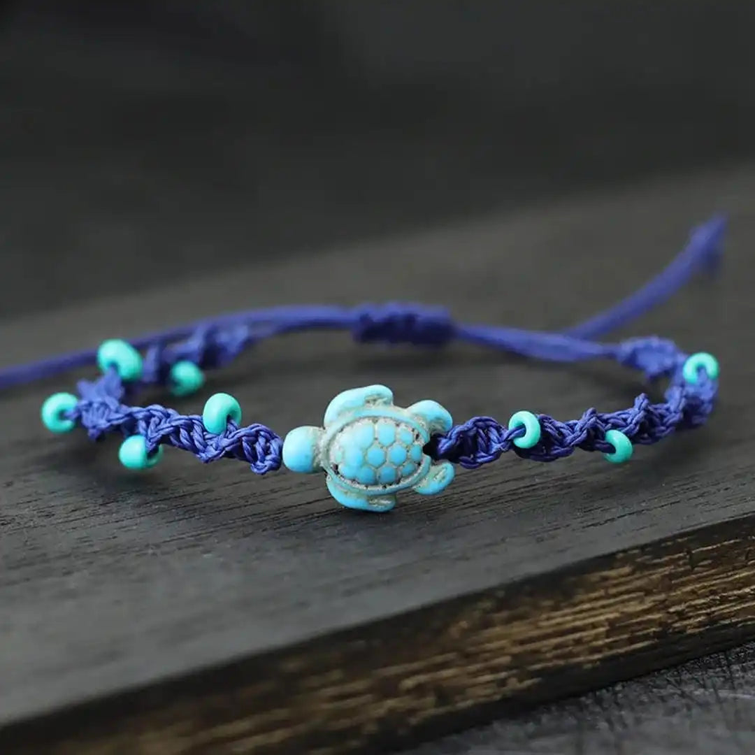 Bracelet en Corde Perlé Tortue Bohème