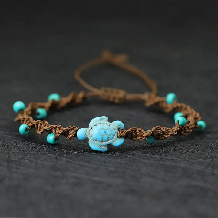 Bracelet en Corde Perlé Tortue Bohème
