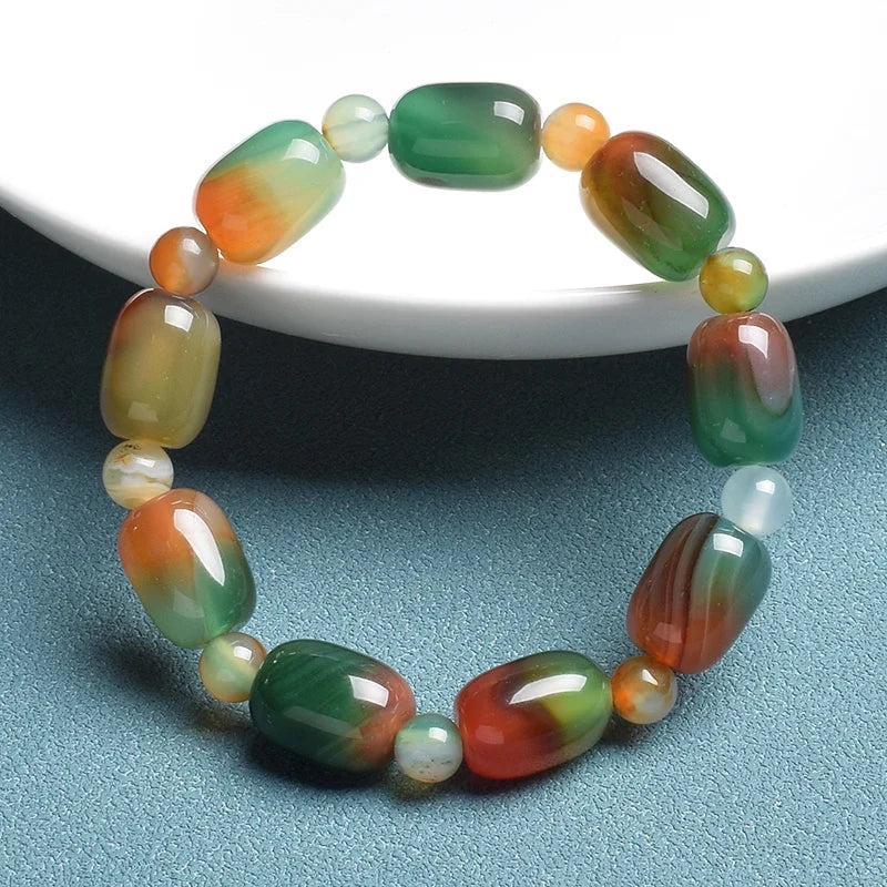 Bracelet en jade baril avec perles