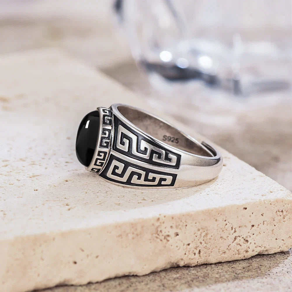 Bague en argent avec œil de tigre