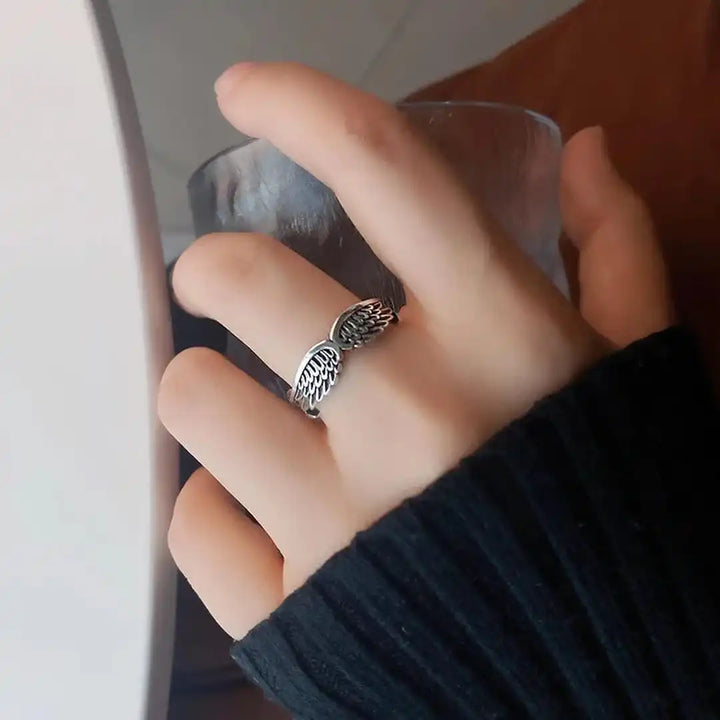 Bague Ajustable en Argent avec Ailes d&