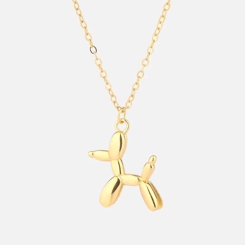 Collier Pendentif Chien en Ballon Doré