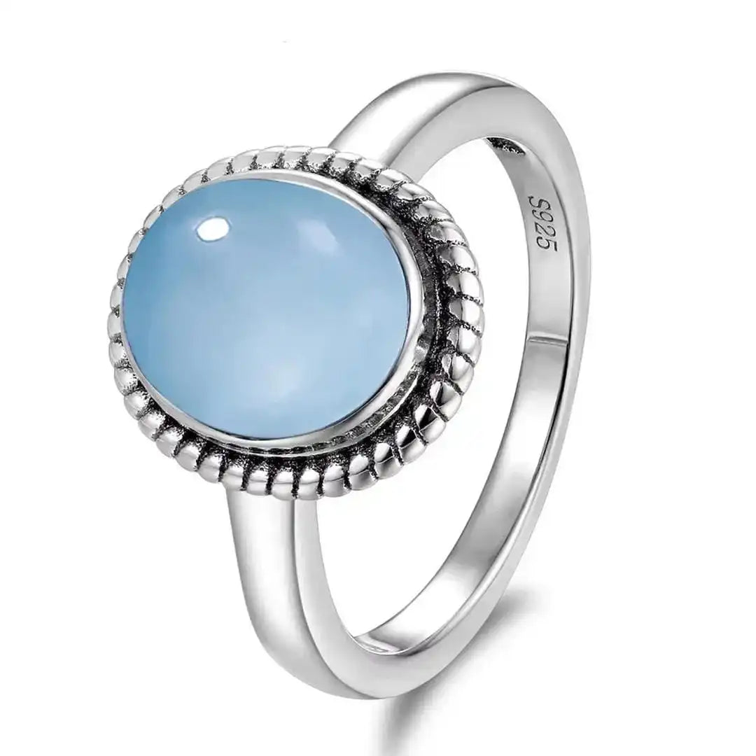 Bague Ovale Classique en Argent avec Corde