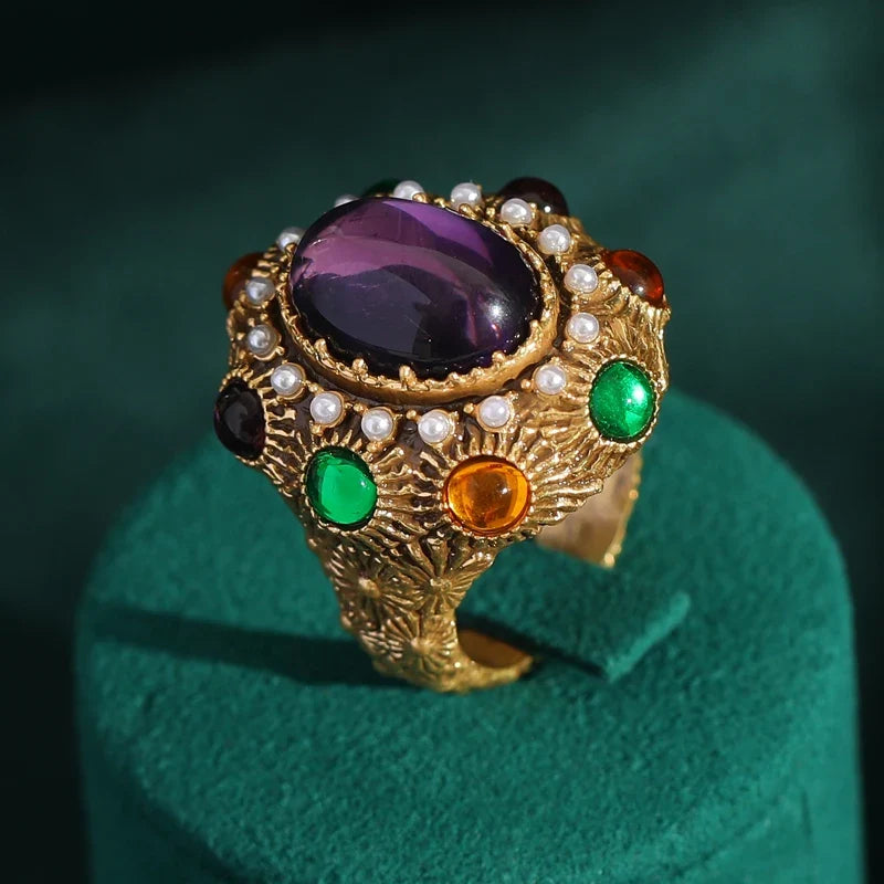 Bague décorative en grappe de perles baroques