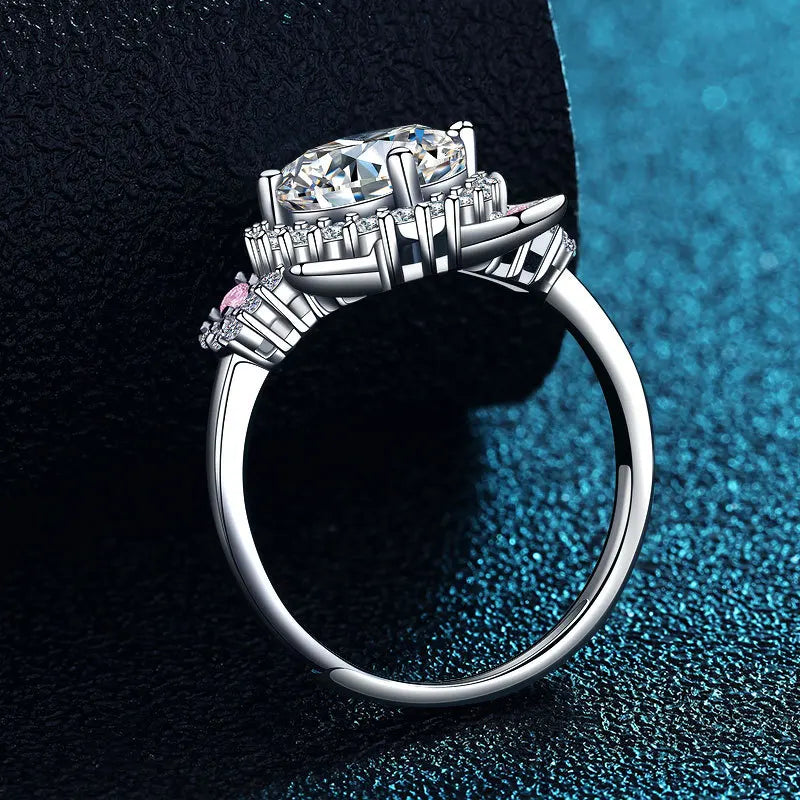 Bague Ajustable avec Oreilles de Chat en Zirconium
