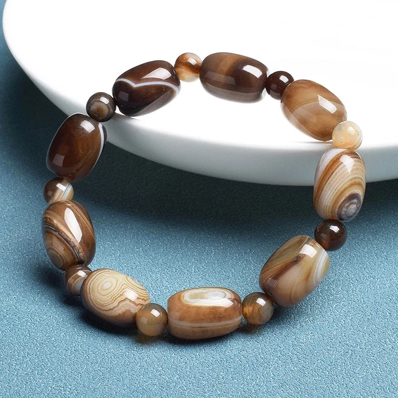 Bracelet en jade baril avec perles