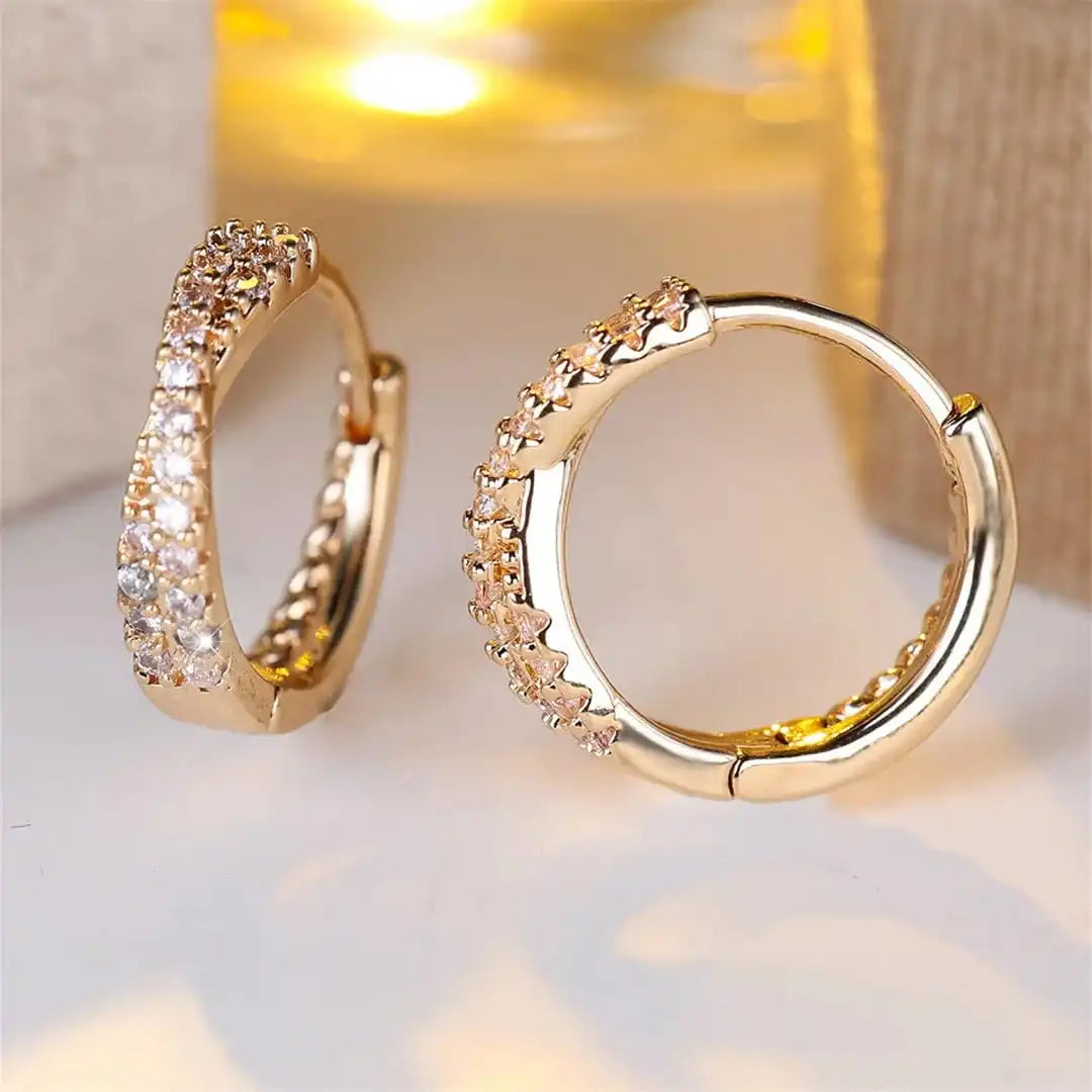 Vintage Zirconium Hoop Earrings