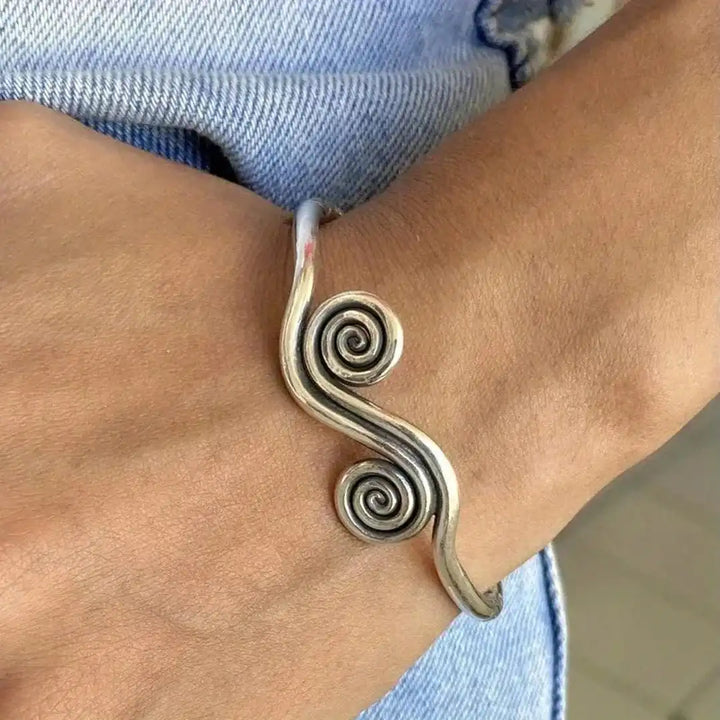 Bracelet double spirale en argent classique