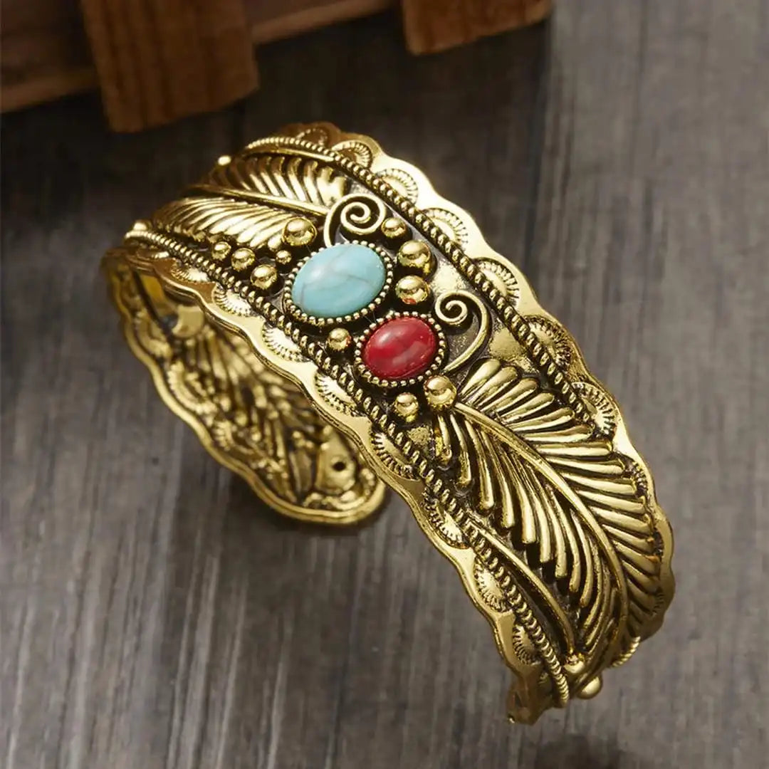 Bracelet en argent doré et turquoise Mesina