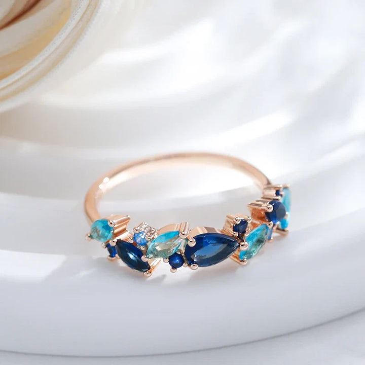 Bague Opulente en Saphir Aqua