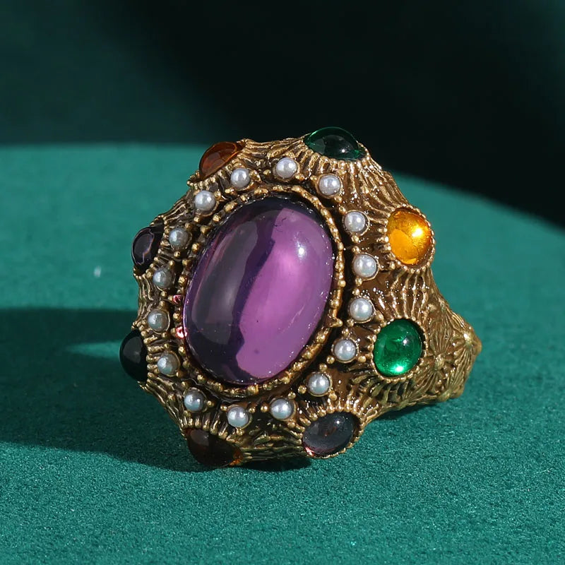 Bague décorative en grappe de perles baroques