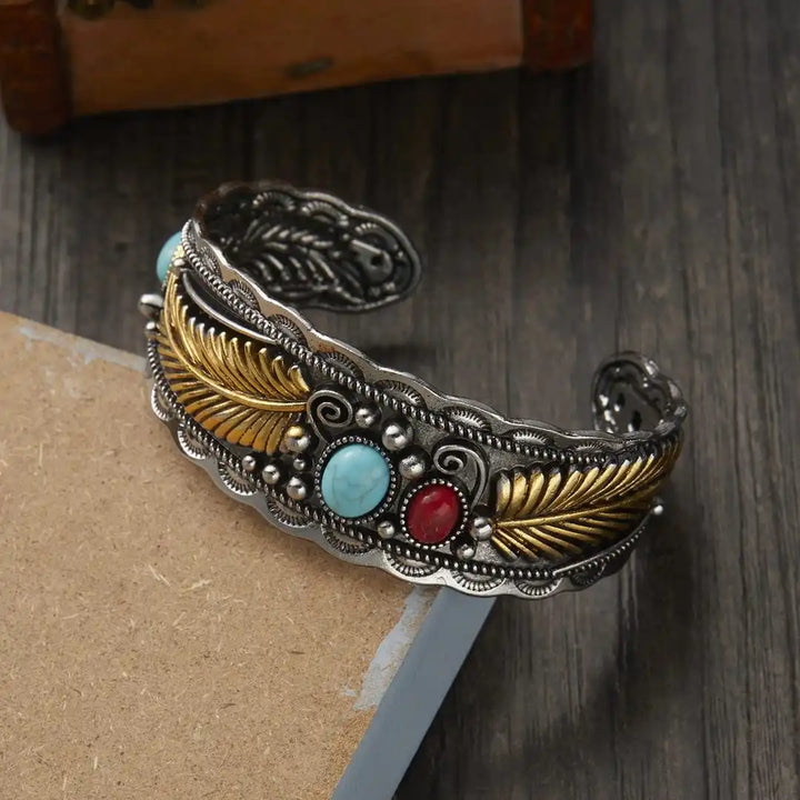 Bracelet en argent doré et turquoise Mesina