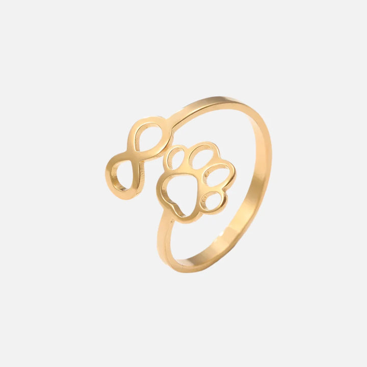 Bague Ajustable Infini Patte en Acier Inoxydable