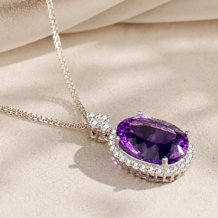 Collier Pendentif Halo Solitaire