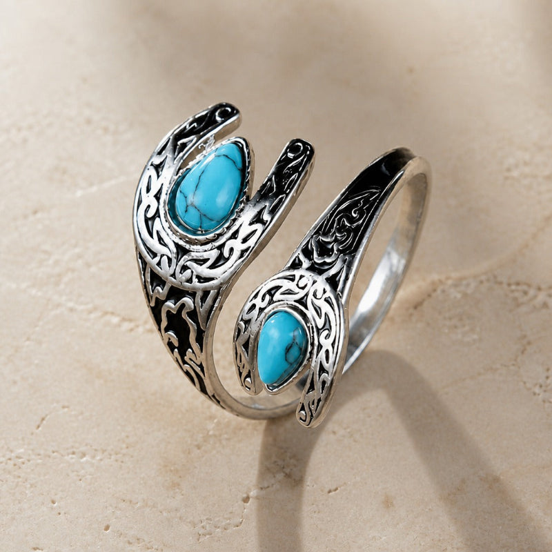 Bague Opulente en Argent et Turquoise
