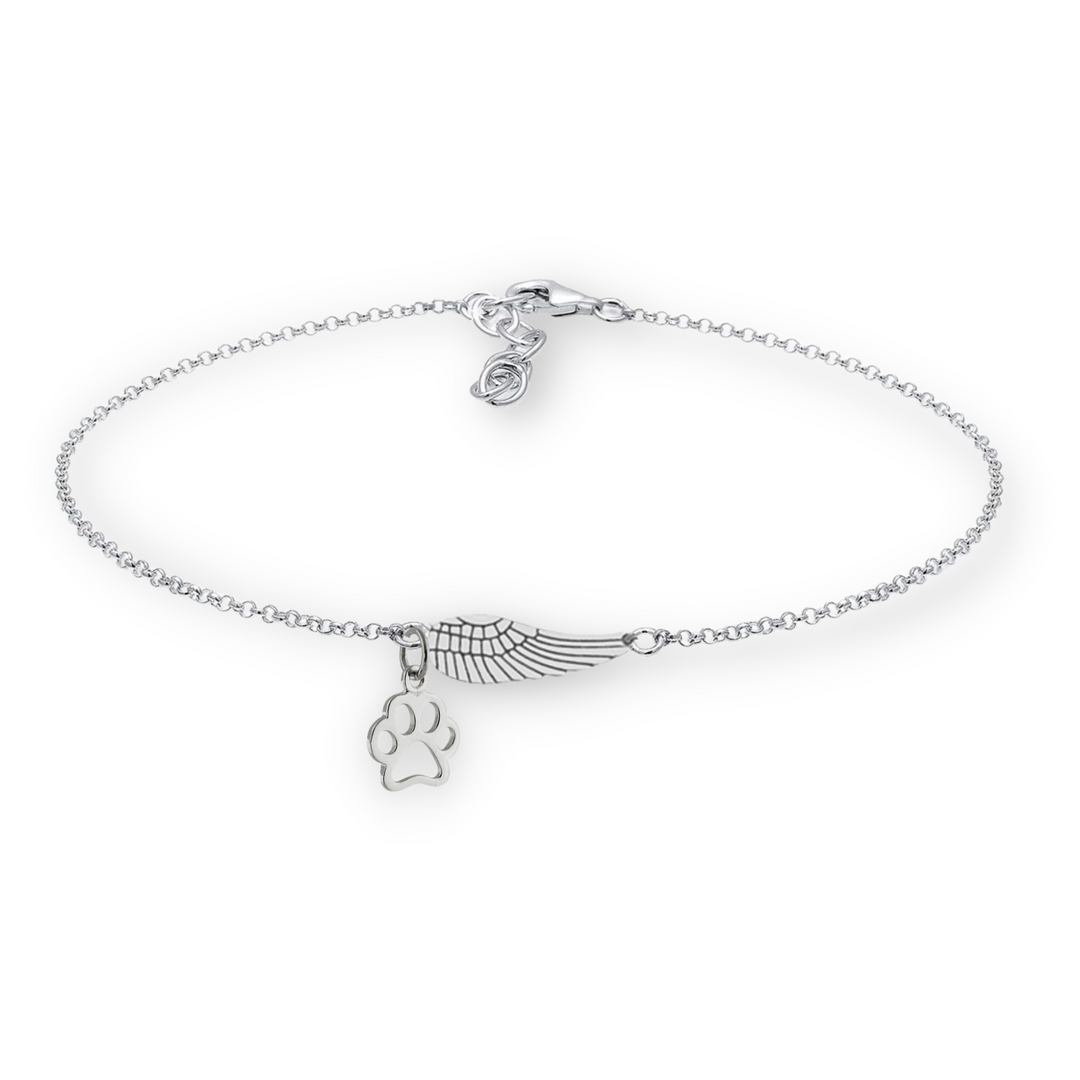 Bracelet commémoratif en argent avec aile d&
