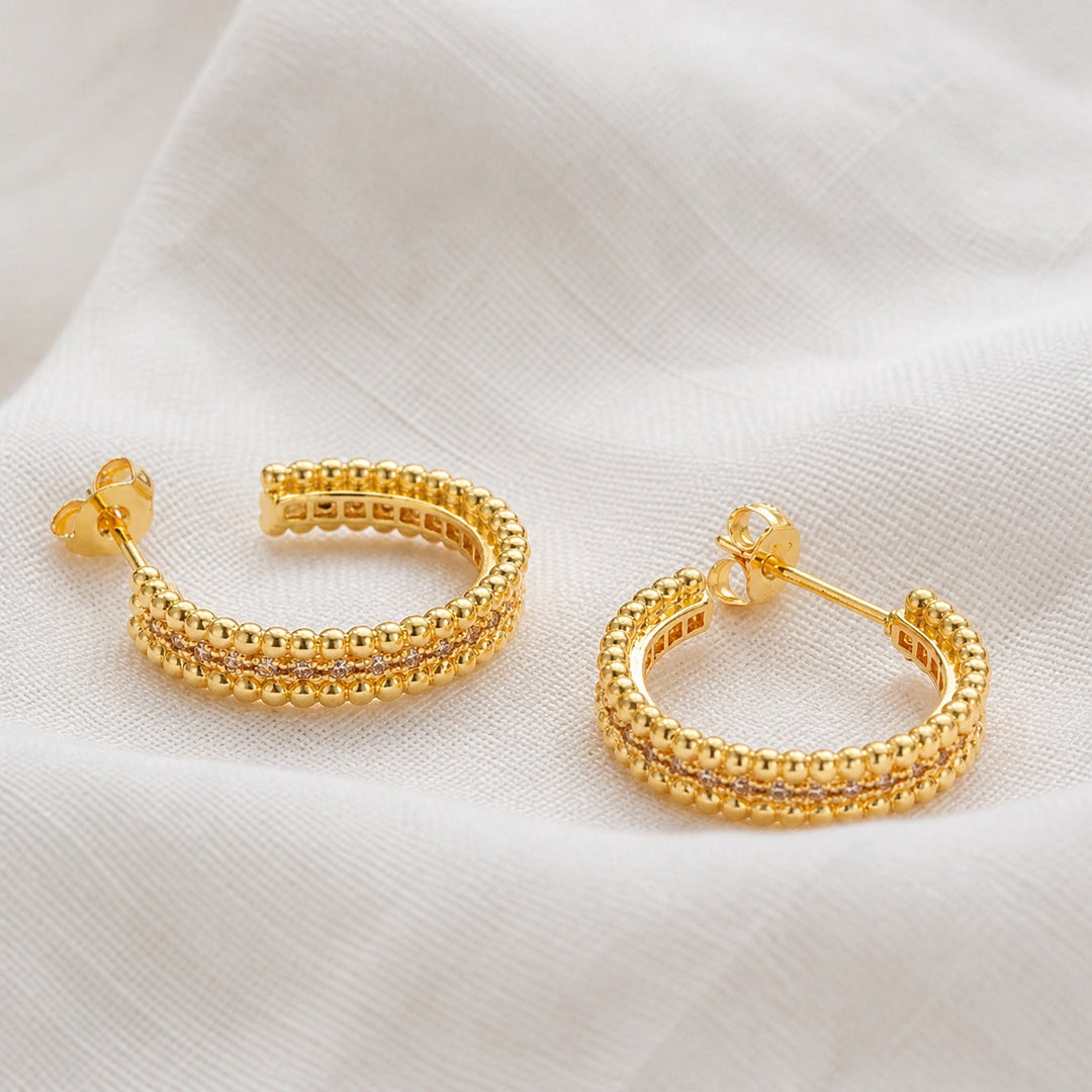 Crystal Studded Hoop Earrings