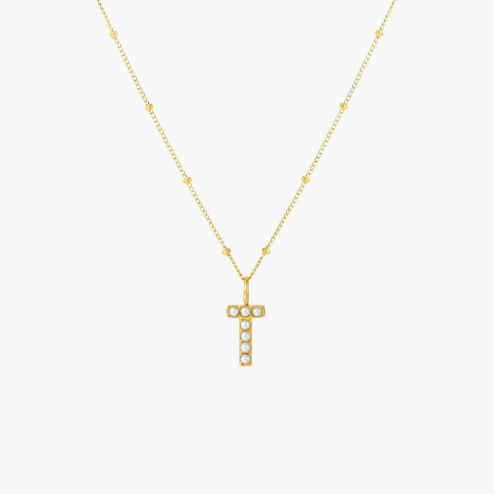 Collier Pendentif Initial en Perles