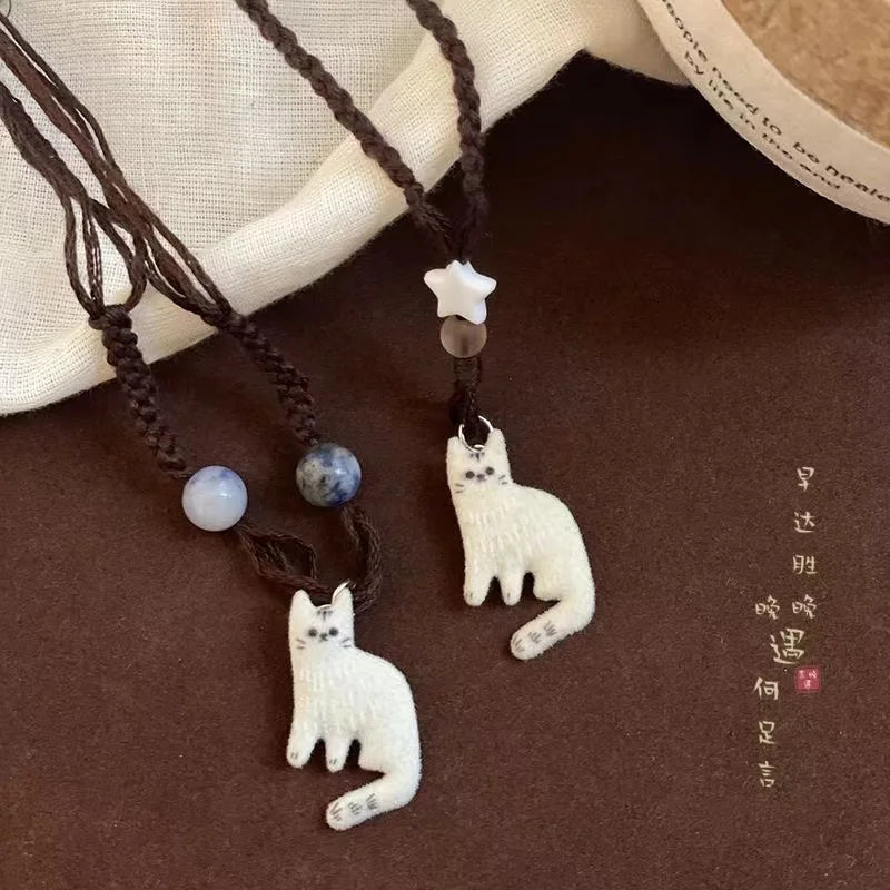 Collier Pendentif Étoile de Chat Vintage