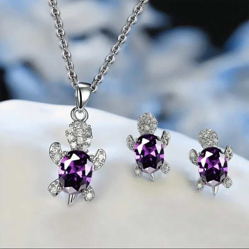 Collier Magnifique en Forme de Tortue de Mer avec Boucles d&
