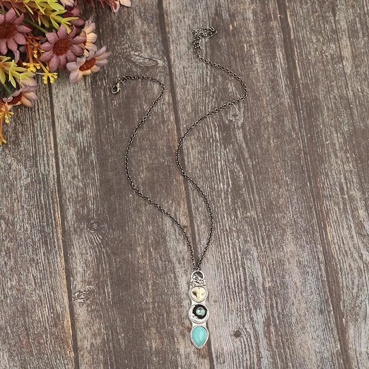 Collier Bar Hibou Turquoise Sagesse