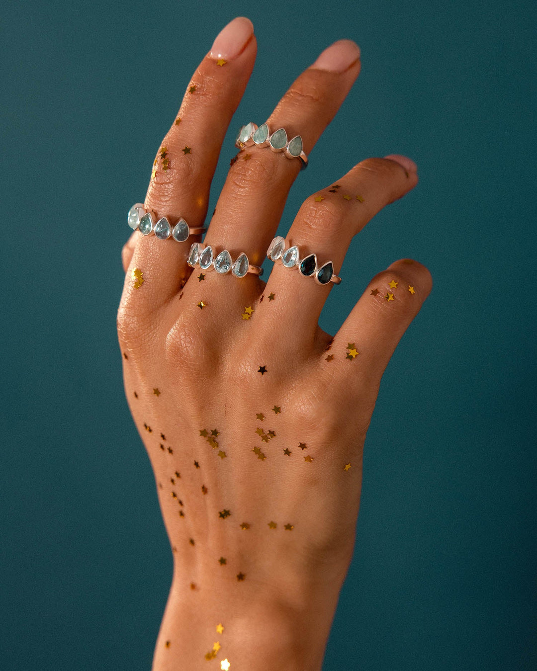 Amazonite Teardrops Ring