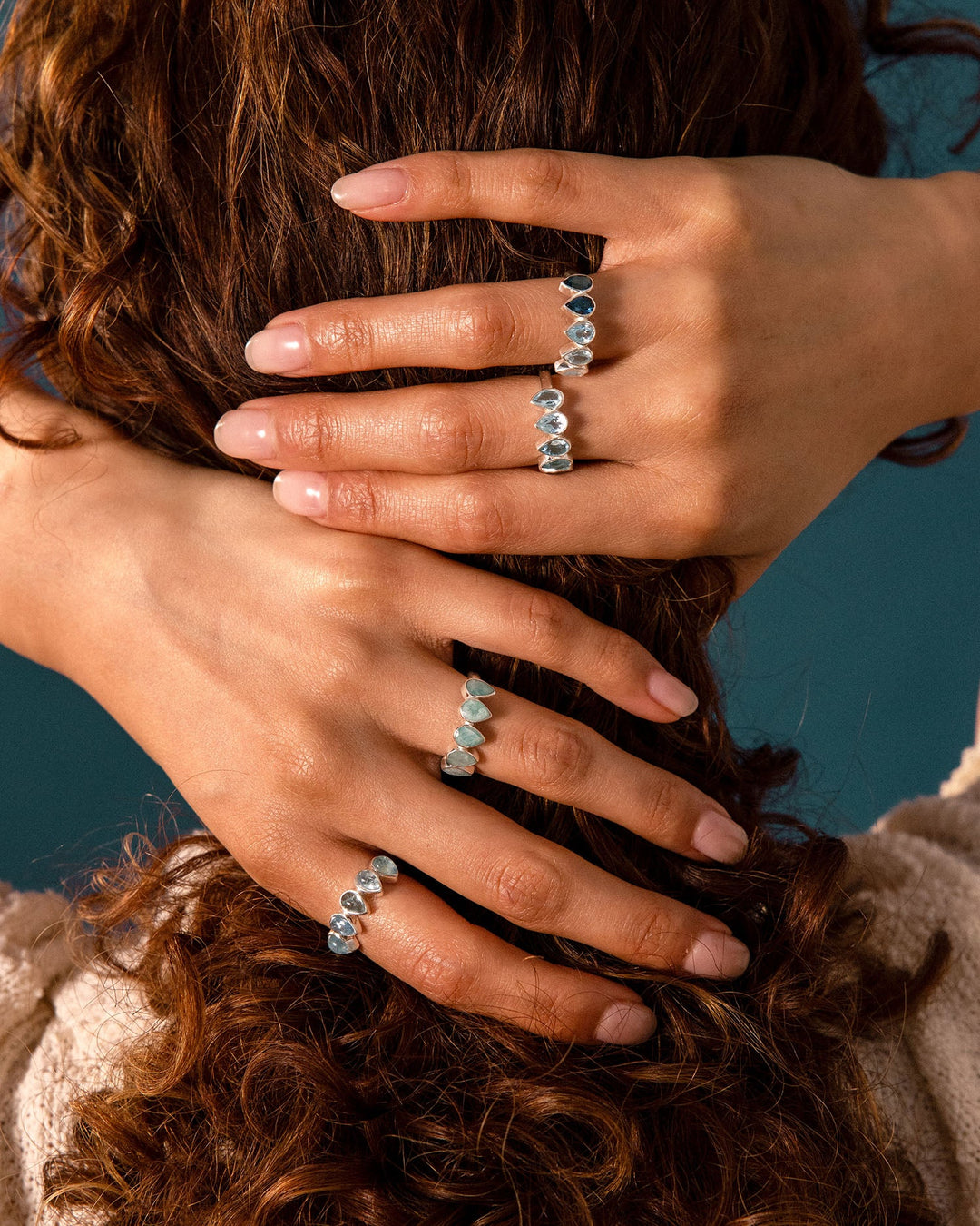 Amazonite Teardrops Ring