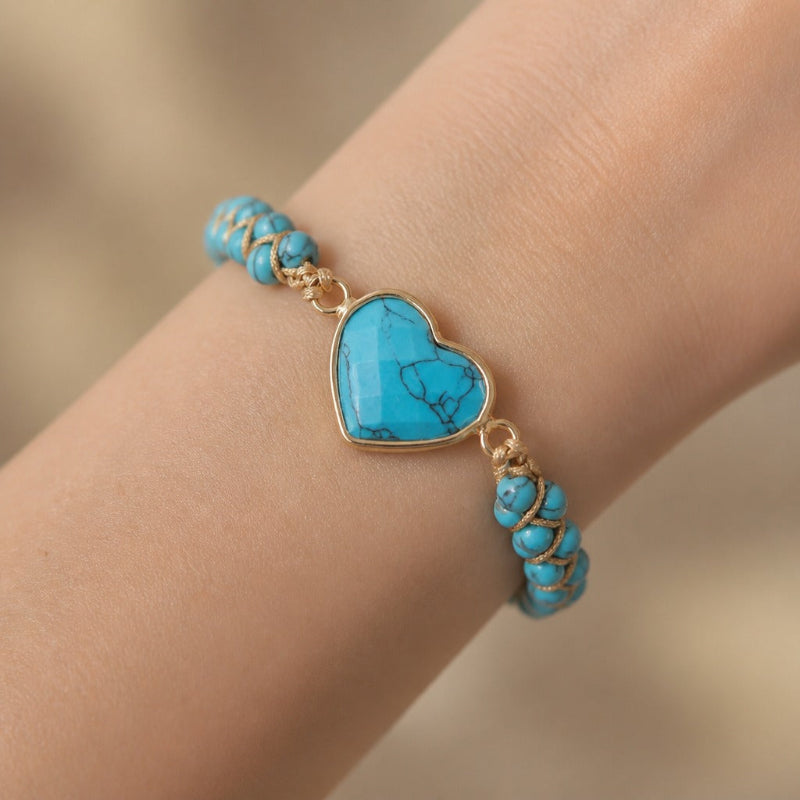 Bracelet Éthéré en Cœur de Turquoise