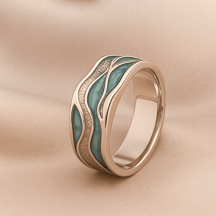 Bague en Argent Vague Océan Turquoise