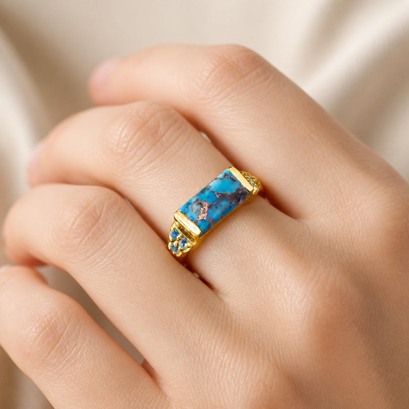Bague Opulente Déclaration en Turquoise