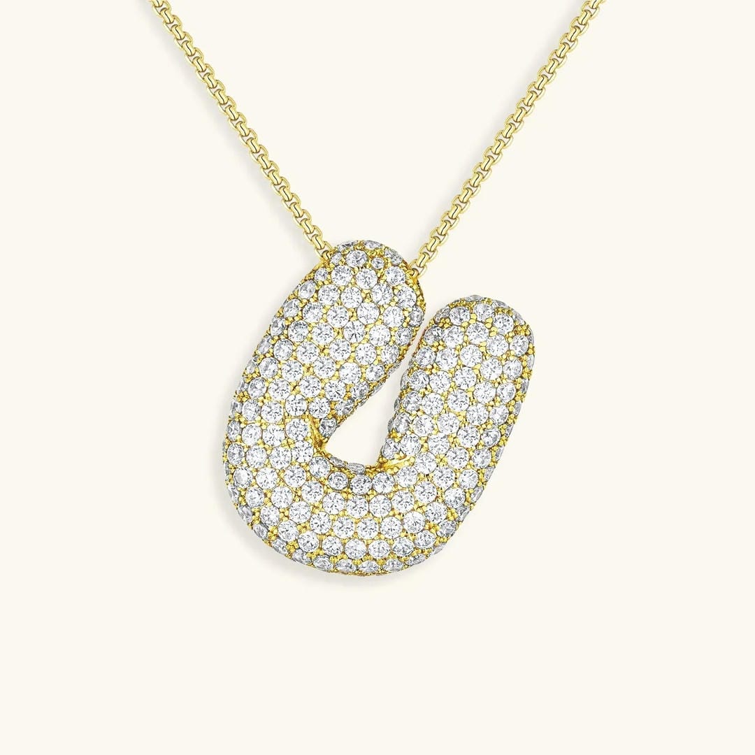 Collier Initial en Cristaux Boules