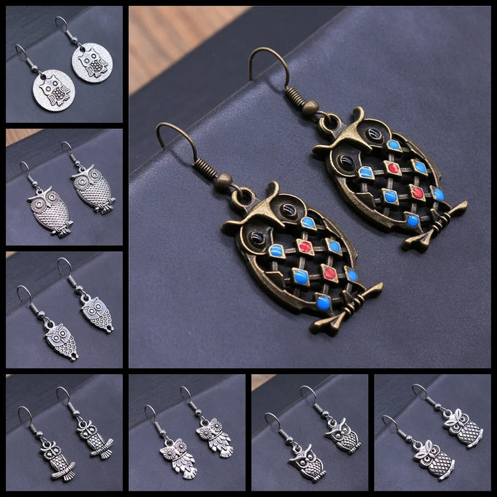 Vintage Owl Bohemian Dangle Earrings