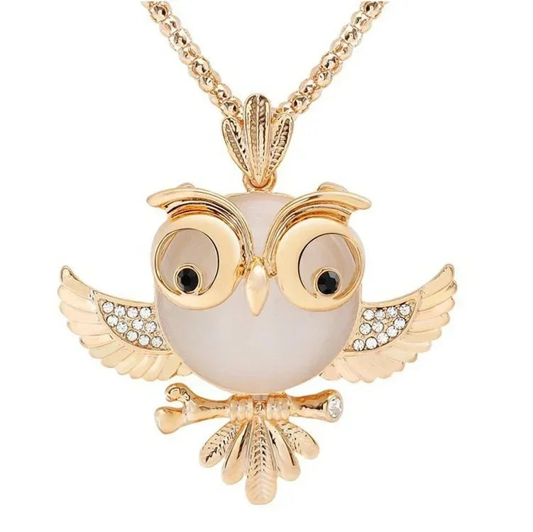 Pendentif hibou en opale
