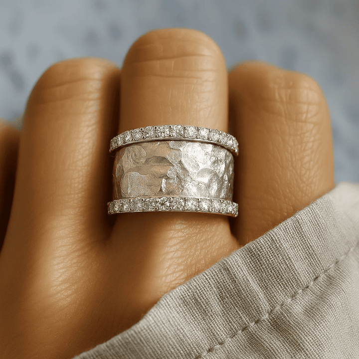 Bague Vintage en Zirconium Argenté