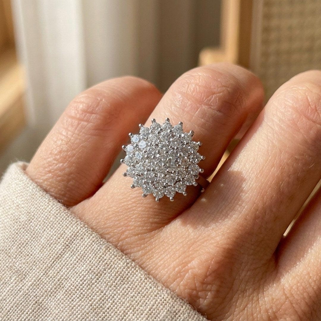 Halo Declaration Ring in Crystals