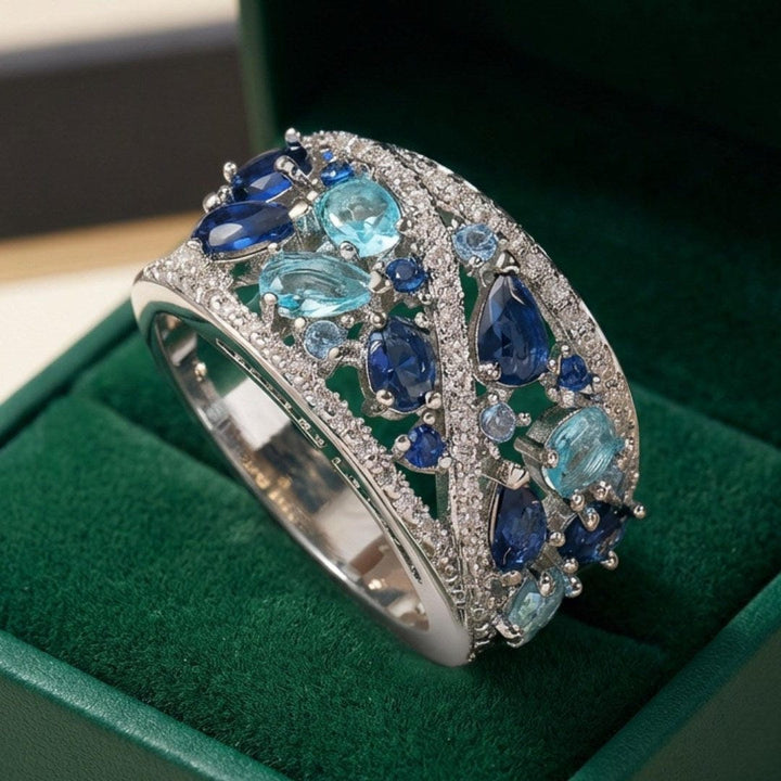 Bague Vintage Cluster Marquise Pavé