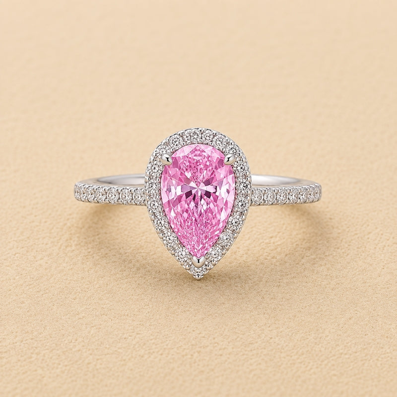 Bague Halo Intemporelle en Zirconia