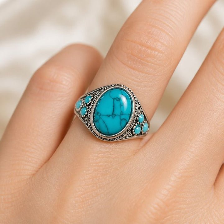 Bague Opulente en Turquoise Ovale