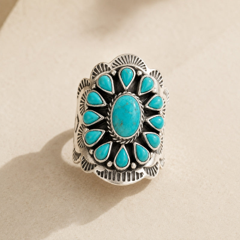 Bague Sophistiquée Totem en Turquoise
