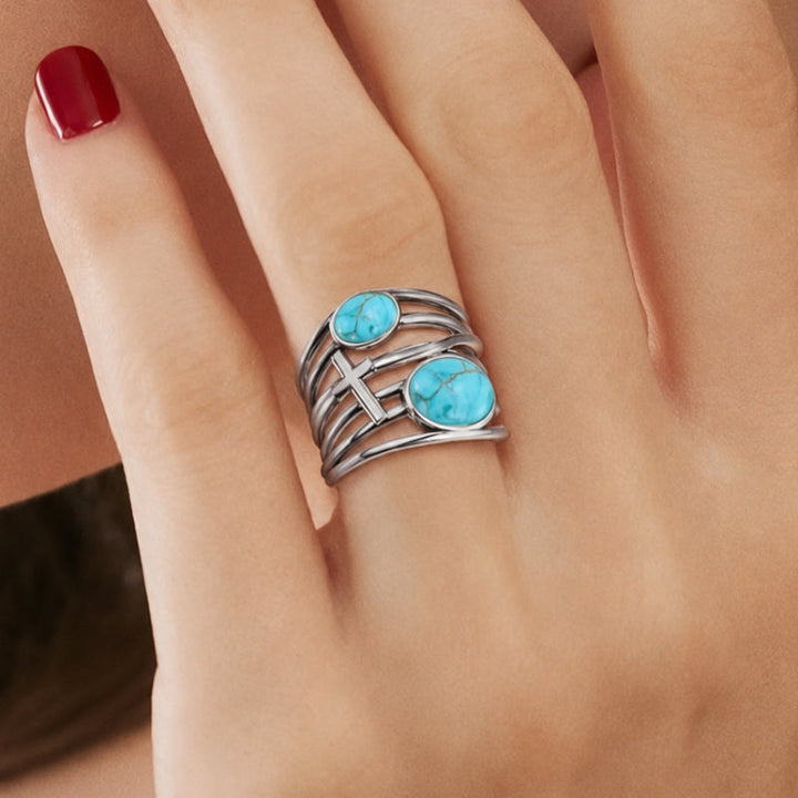 Bague Large en Turquoise Opulente