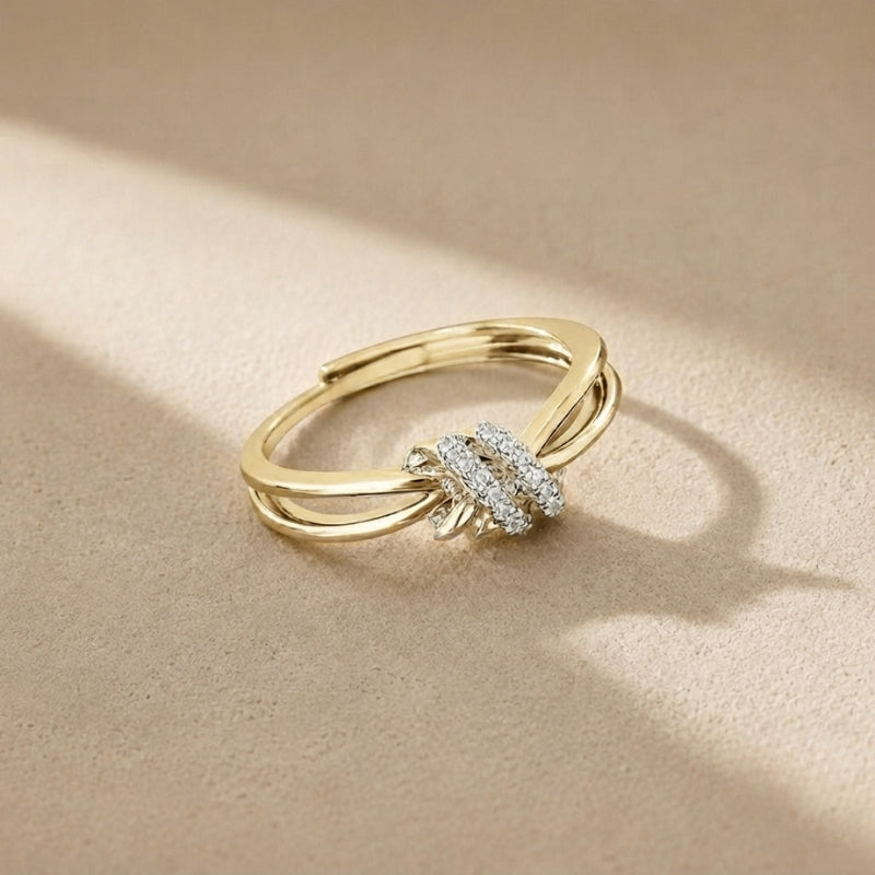 Bague en Zirconium Doré Étincelant