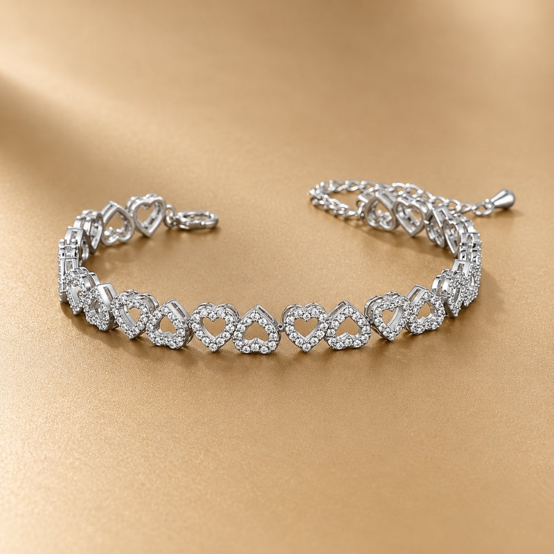 Bracelet Tennis Cœur Éternel