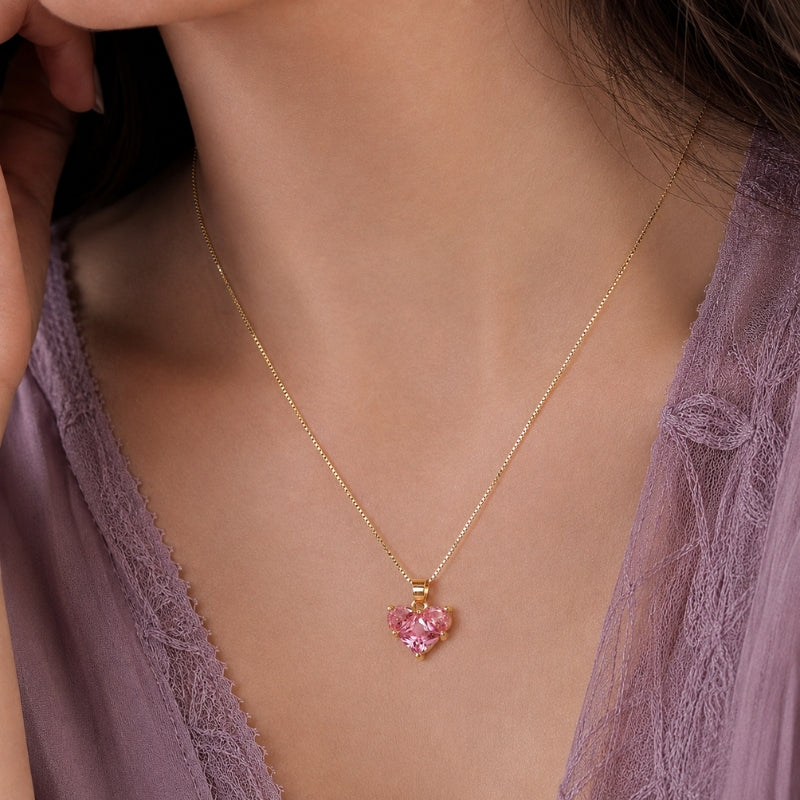 Collier en Verre Cœur Éclatant