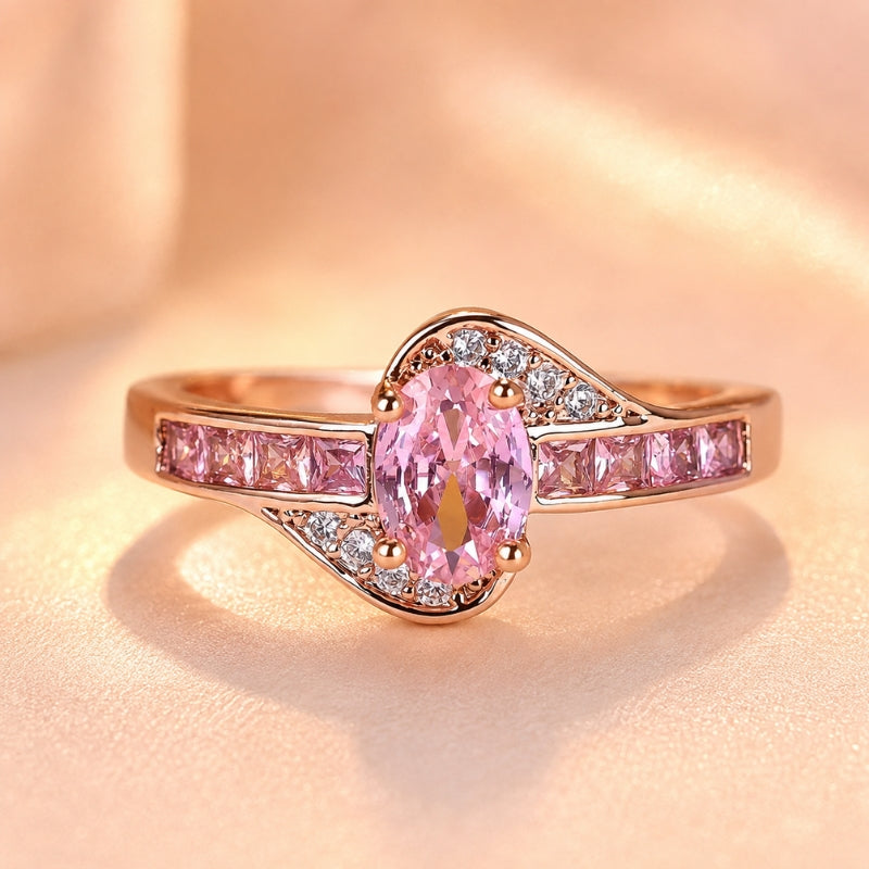 Bague Majestueuse en Zirconium Rose