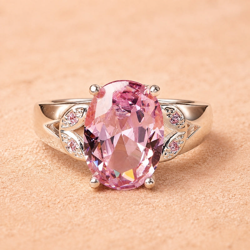 Bague Élégante en Pierre Précieuse Rose