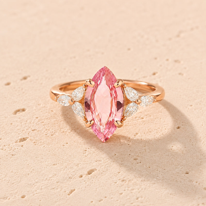 Bague en Zirconium Rose Éclatant